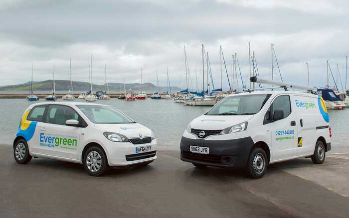 evergreen renewables van and car