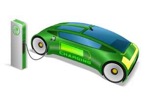 Upstanding electric vehicle charging point