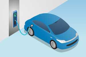 Wall-mounted electric vehicle charging point